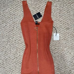 Forever 21 Orange Ribbed Knit Dress